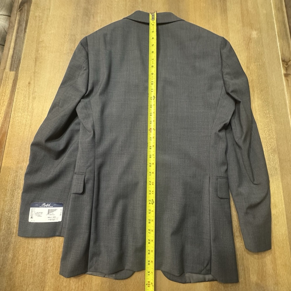Men's Ralph Lauren Blazer 36r Athletic Fit‎ Gray Check Wool Stretch - Picture 10 of 16